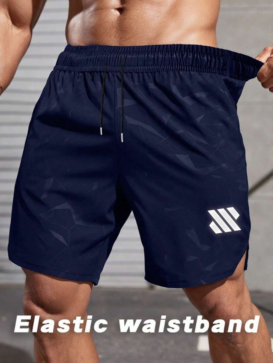 Pantalones cortos deportivos con diseño gráfico, cintura con cordón y bolsillos - Imagen 3