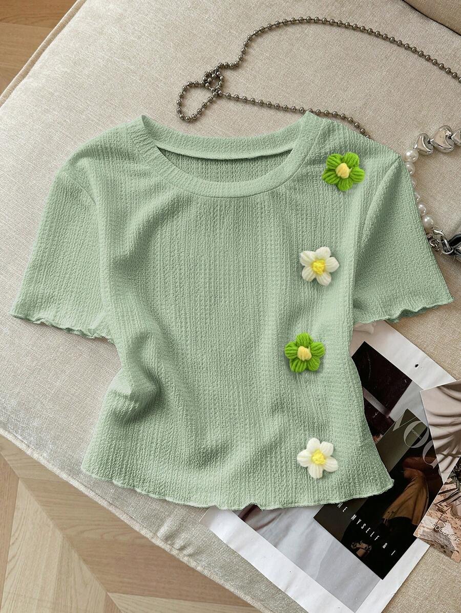 Camiseta de mujer de manga corta con cuello redondo - Imagen 3