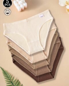 5 bragas de algodón para mujer – Calzones sin costuras a rayas