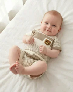 Body casual de rayas con estampado de oso lindo para bebé recién nacido