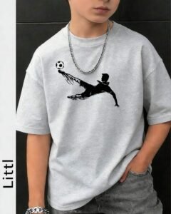 Camiseta de cuello redondo de manga corta con estampado