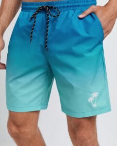 Pantalones cortos holgados con cordón en la cintura, estampado degradado