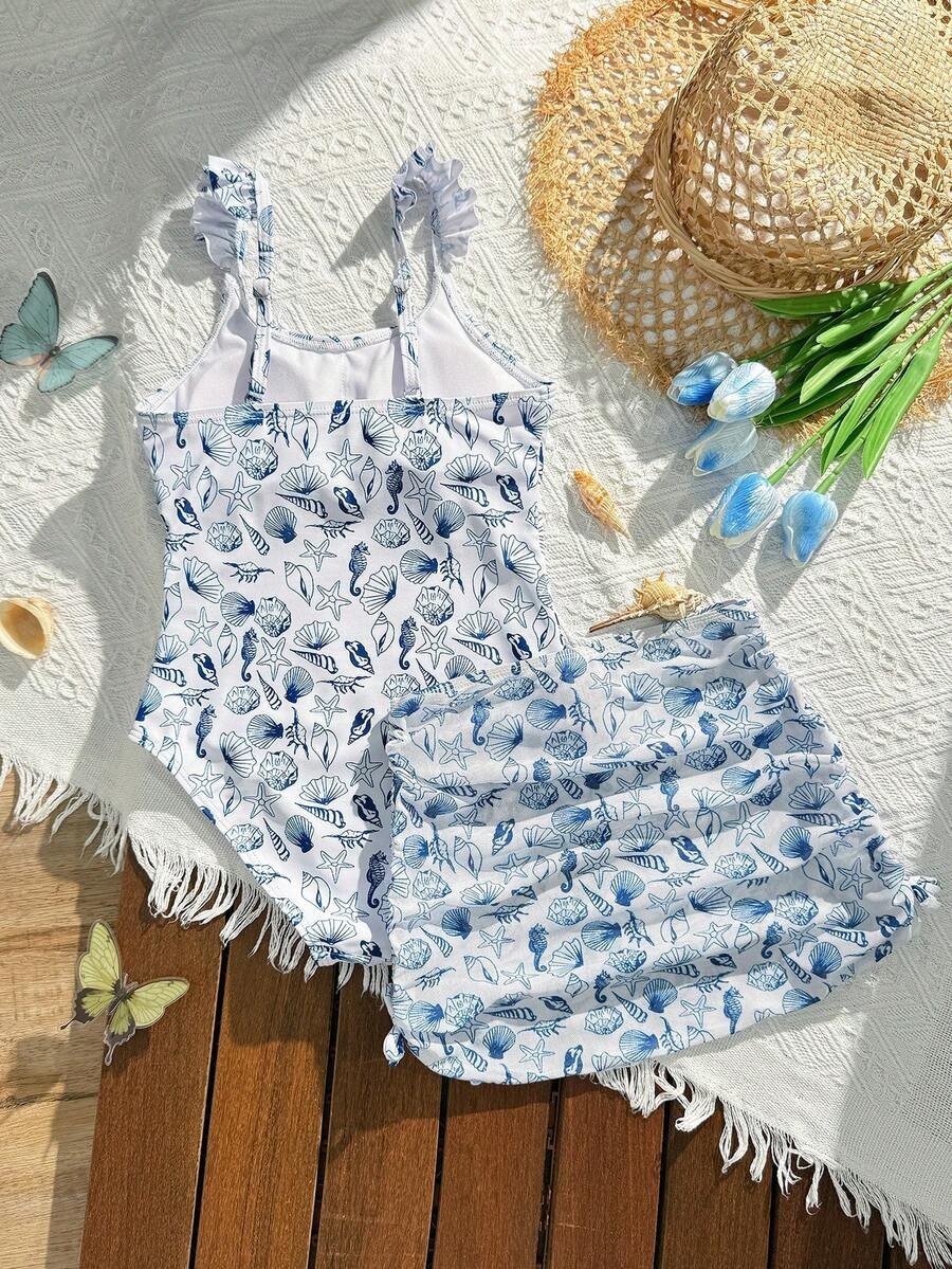 Traje de baño de una pieza para adolescentes con estampado - Imagen 2