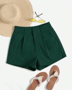 Pantalones cortos tejidos casuales de verano lisos para uso diario
