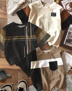 Camiseta de manga corta con estampado gráfico de bloques de color