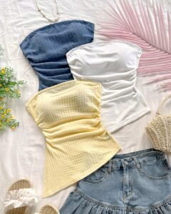 Top bandeau tipo corto asimétrico