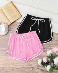 Pantalón casual de deporte para mujer con ribete de color block