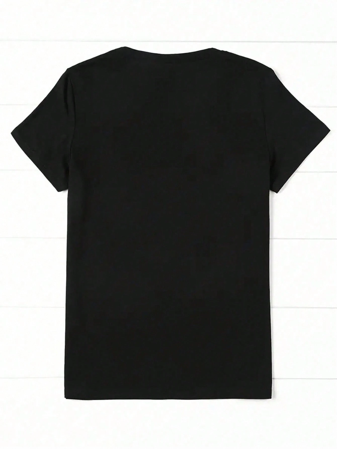 Camiseta de mujer de manga corta con cuello redondo y estampado floral - Imagen 2