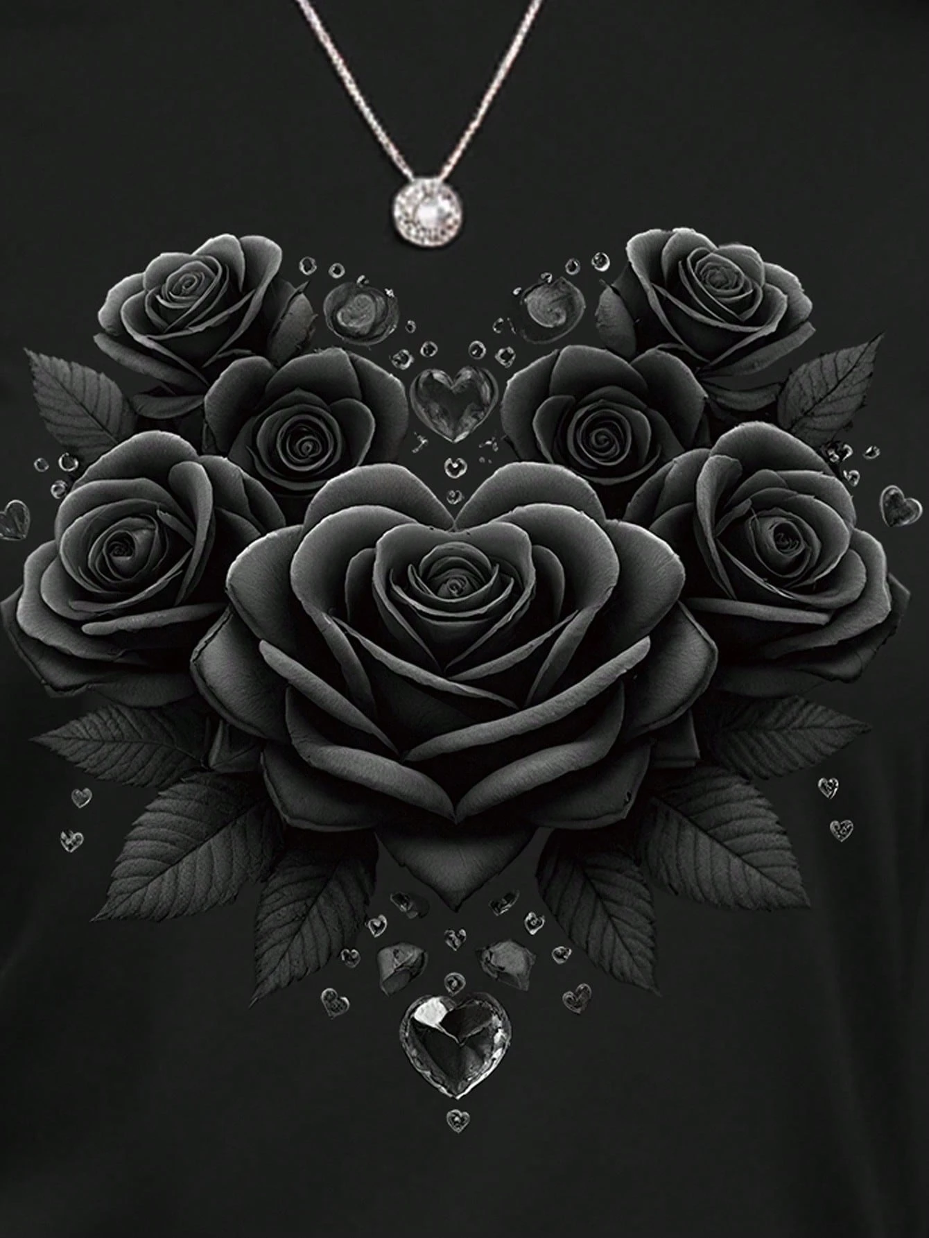 Camiseta de mujer de manga corta con cuello redondo y estampado floral - Imagen 3