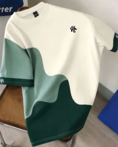 Camiseta casual de hombre con estampado de bloques de color
