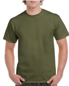Playera verde militar Cuello redondo hombre Manga Corta
