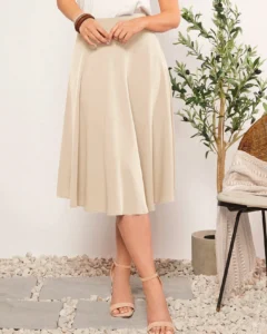 Falda casual de unicolor para mujer, adecuada