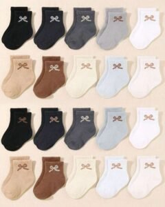 10 pares de calcetines de colores aleatorios para bebé niña