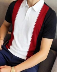Camisa polo de bloques de color para adolescentes