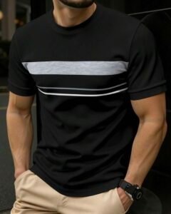 Camiseta casual de manga corta con cuello redondo y estampado