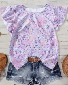 Blusa de corte regular con estampado floral menudo