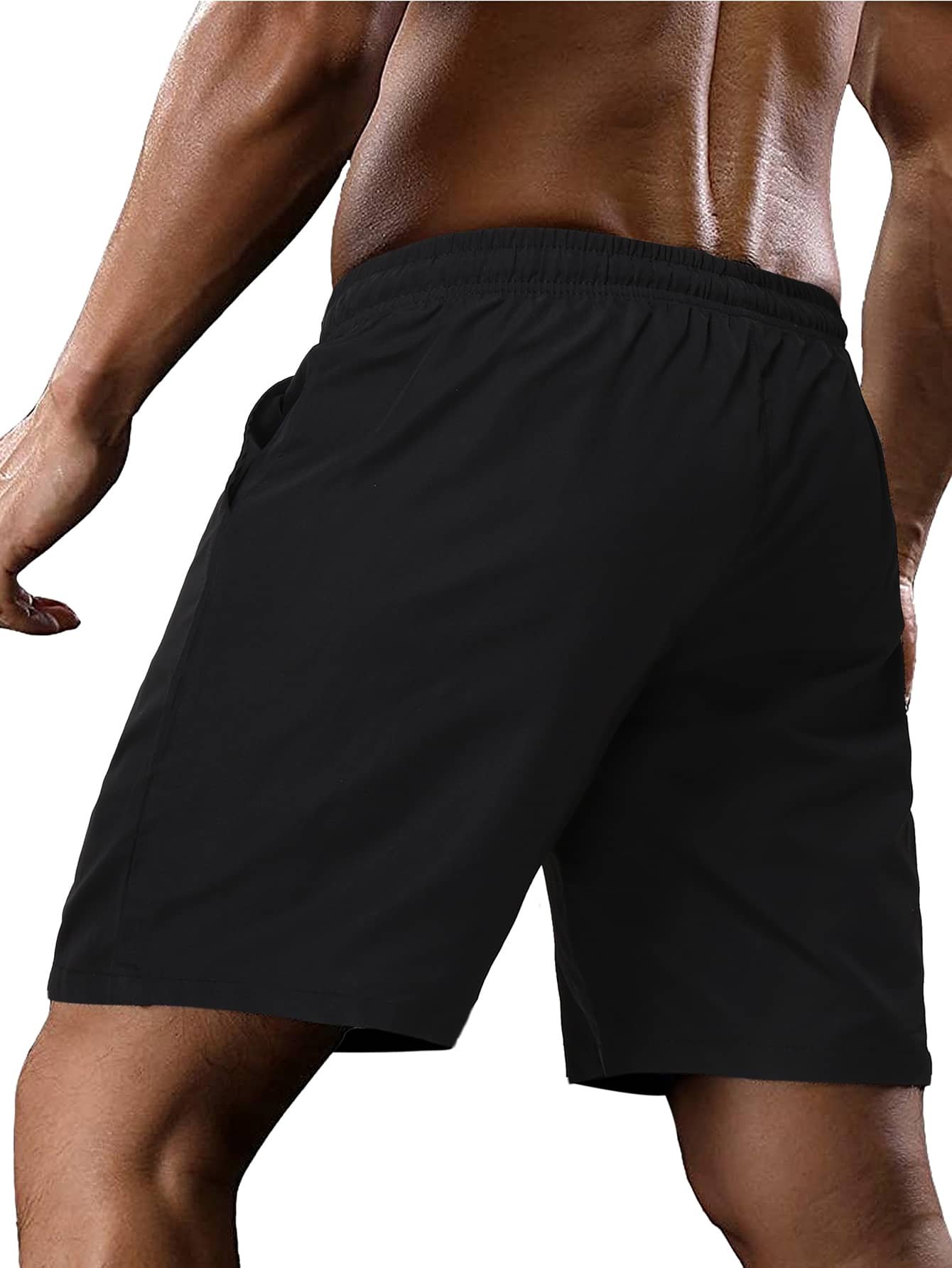 Pantalones cortos casuales con cordón y gráfico de letras - Imagen 2