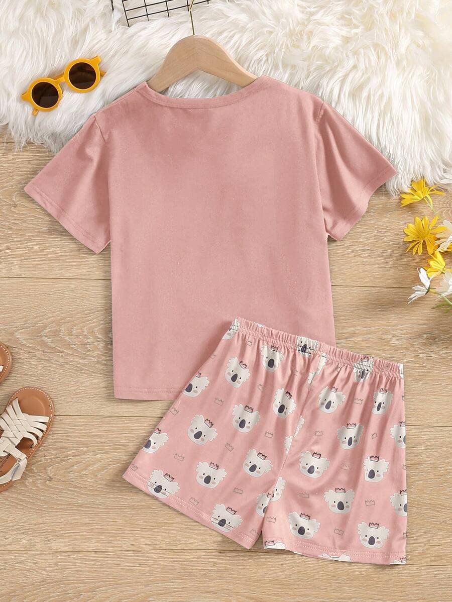 Conjunto de camiseta de manga corta y pantalones cortos con estampado de koala - Imagen 2