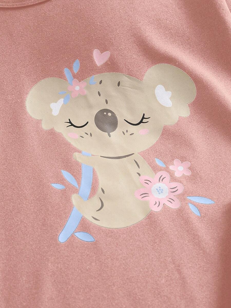 Conjunto de camiseta de manga corta y pantalones cortos con estampado de koala - Imagen 3