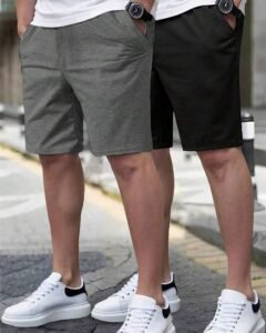 Pantalón corto casual de seda de leche con bolsillos sueltos