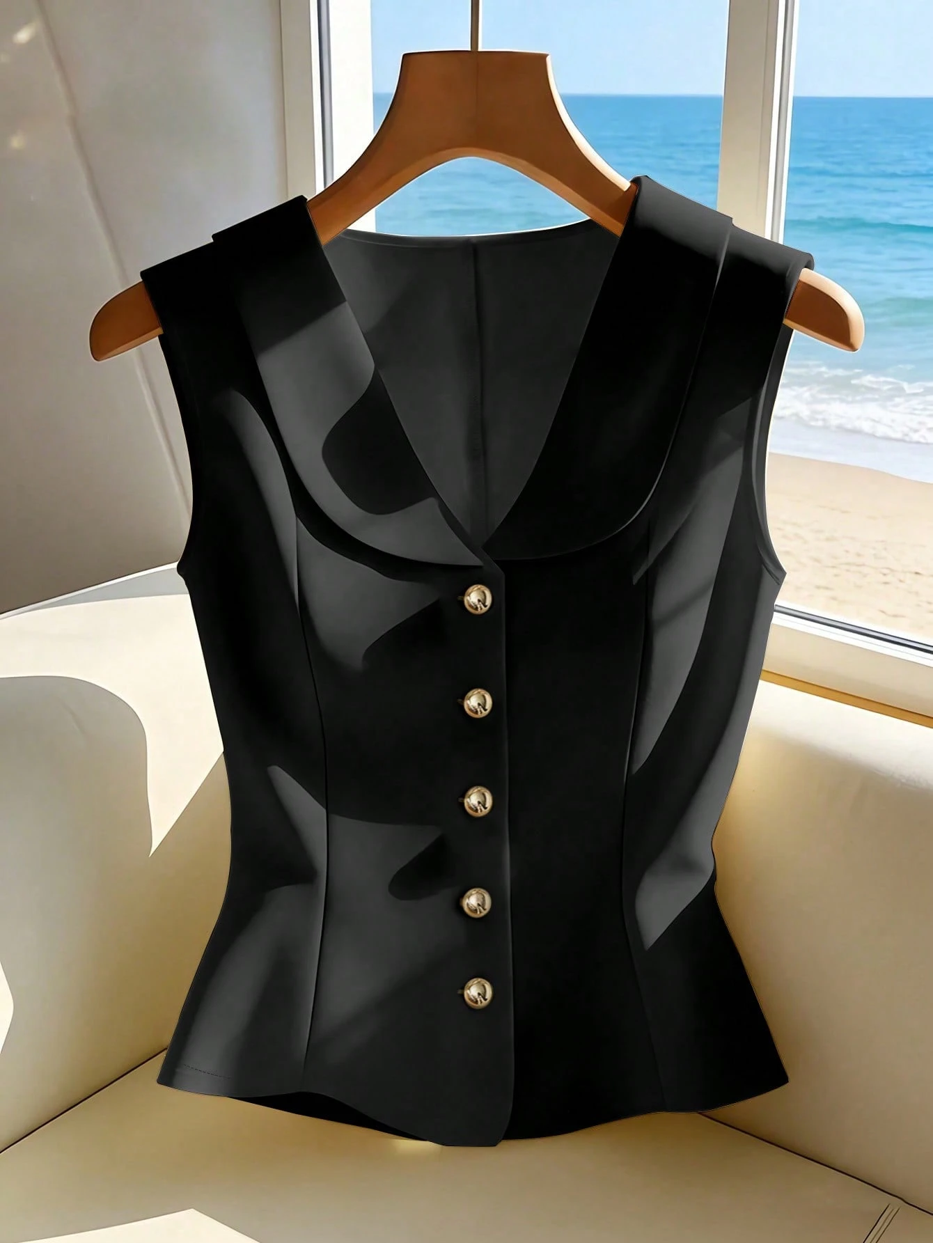 Blusa sin mangas elegante