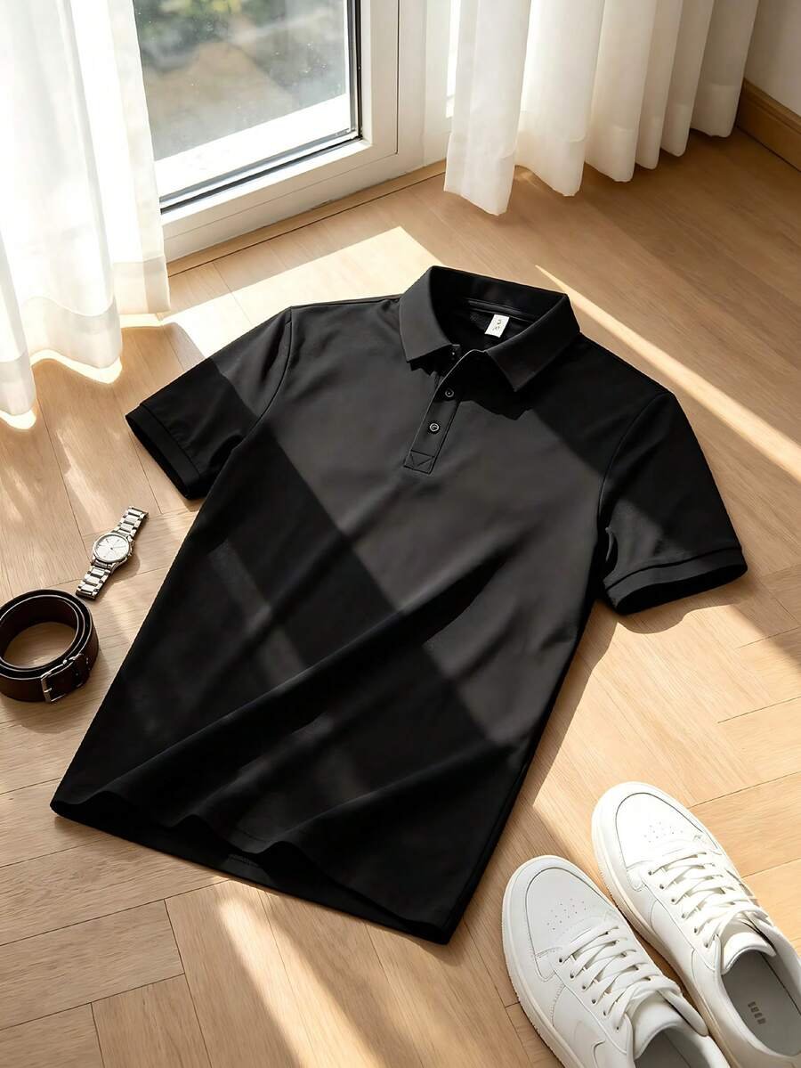 Camisa Polo de Tela Ligera de Verano para Hombre | Ajuste Ceñido Manga Corta - Imagen 3