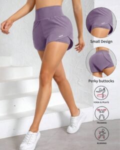 Pantalones cortos deportivos para mujer 2 en 1
