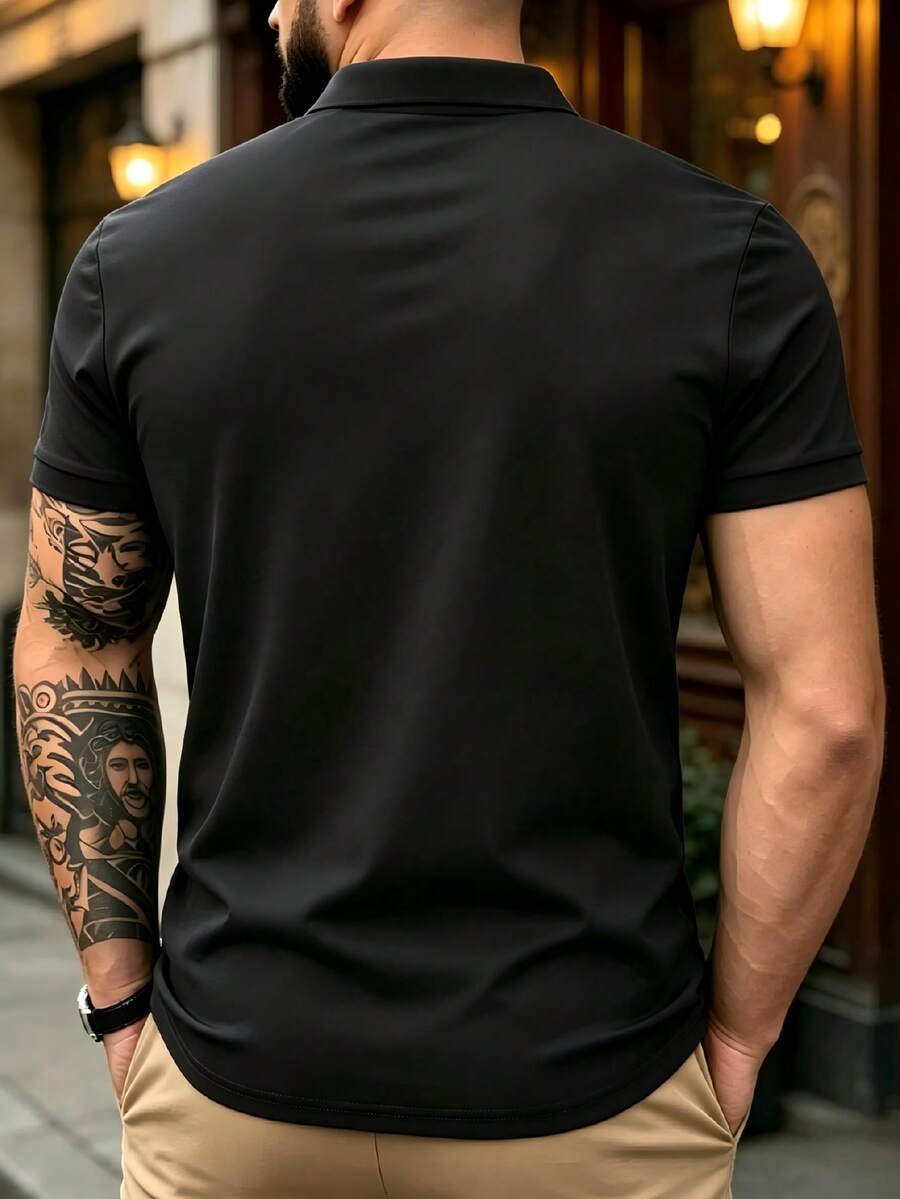 Camisa Polo de Tela Ligera de Verano para Hombre | Ajuste Ceñido Manga Corta - Imagen 2