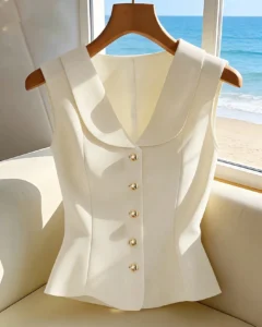 Blusa sin mangas elegante