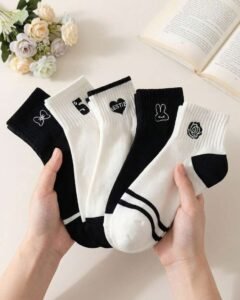 5 pares de calcetines de media pantorrilla para mujer