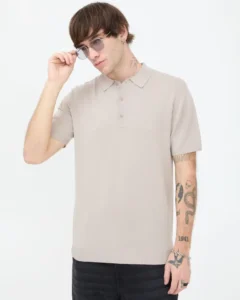 Polo Tejida Beige