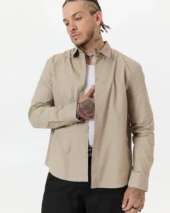 Camisa Básica Manga Larga Beige