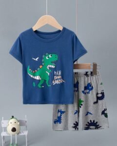 Pijama de Dinosaurio de Manga Corta y Pantalones Cortos