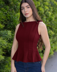Blusa elegante sin mangas para mujer, top de diseño minimalista