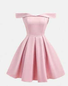 Vestido de estilo vintage con hombros descubiertos y cintura imperio