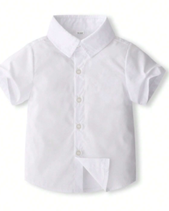 Camisa de manga corta blanca pura