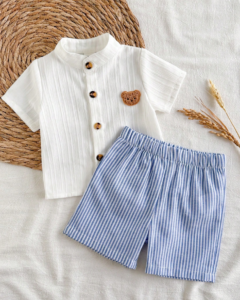 Conjunto de ropa de estilo caballero de manga corta