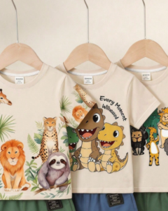 Camiseta de manga corta cómoda con gráfico de dibujos animados