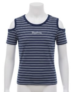 Playera manga corta preteñido rayas marino
