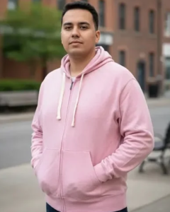 Sudadera Hoodie Rosa Jaspe