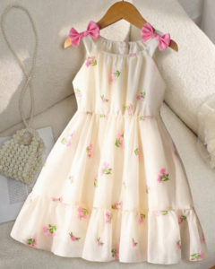 Vestido midi con tirantes de espagueti