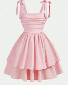 Vestido elegante para niña preadolescente en rosa bebé