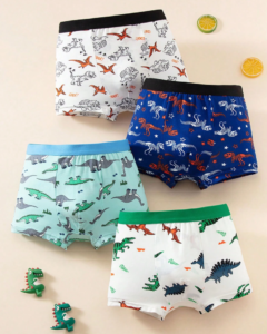 Calzoncillos tipo bóxer con estampado de dinosaurios para niños