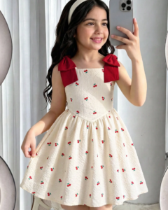 Vestido de tirantes jacquard 3D para niña, tela floral texturizada