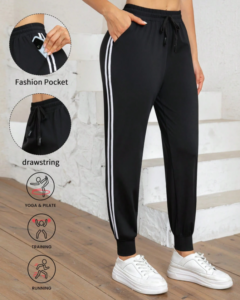 Pantalones deportivos de mujer de seda de hielo de alta elasticidad