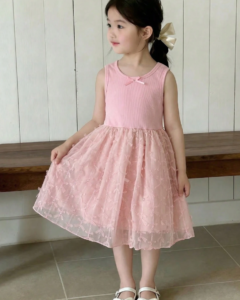 Vestido informal de unicolor sin mangas con decoración de lazo 3D