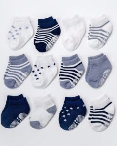 12 pares de calcetines antideslizantes con puntos de agarre recién nacidos
