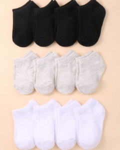 12 pares de calcetines unisex para niños pequeños