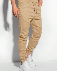 Pants jogger con cordón decorativo en la cintura y dobladillo acanalado