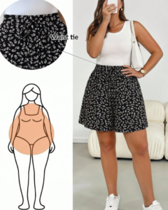 Shorts holgados de mujer talla grande con estampado floral